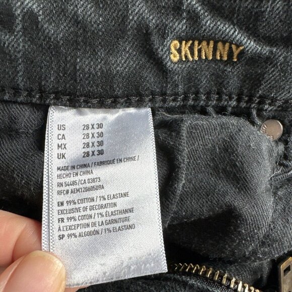 American Eagle Jeans Mens 28x30 Black Athletic Skinny Active Flex Denim - Picture 4 of 11
